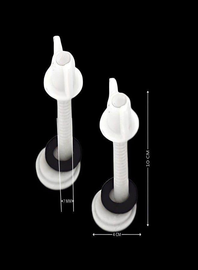 NEW WARE® PVC Plastic Toilet Seat Cover Hinges - CERA Type | Round Long Clamp | Durable, Rust-Free Bathroom Fittings | Easy Installation | White | Pack of 1 Set - Image 2